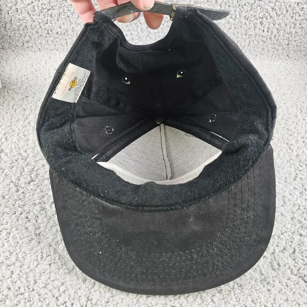 Vintage Hard Rock Cafe Hat Black Strapback Washington DC 90s Embroidered Logo